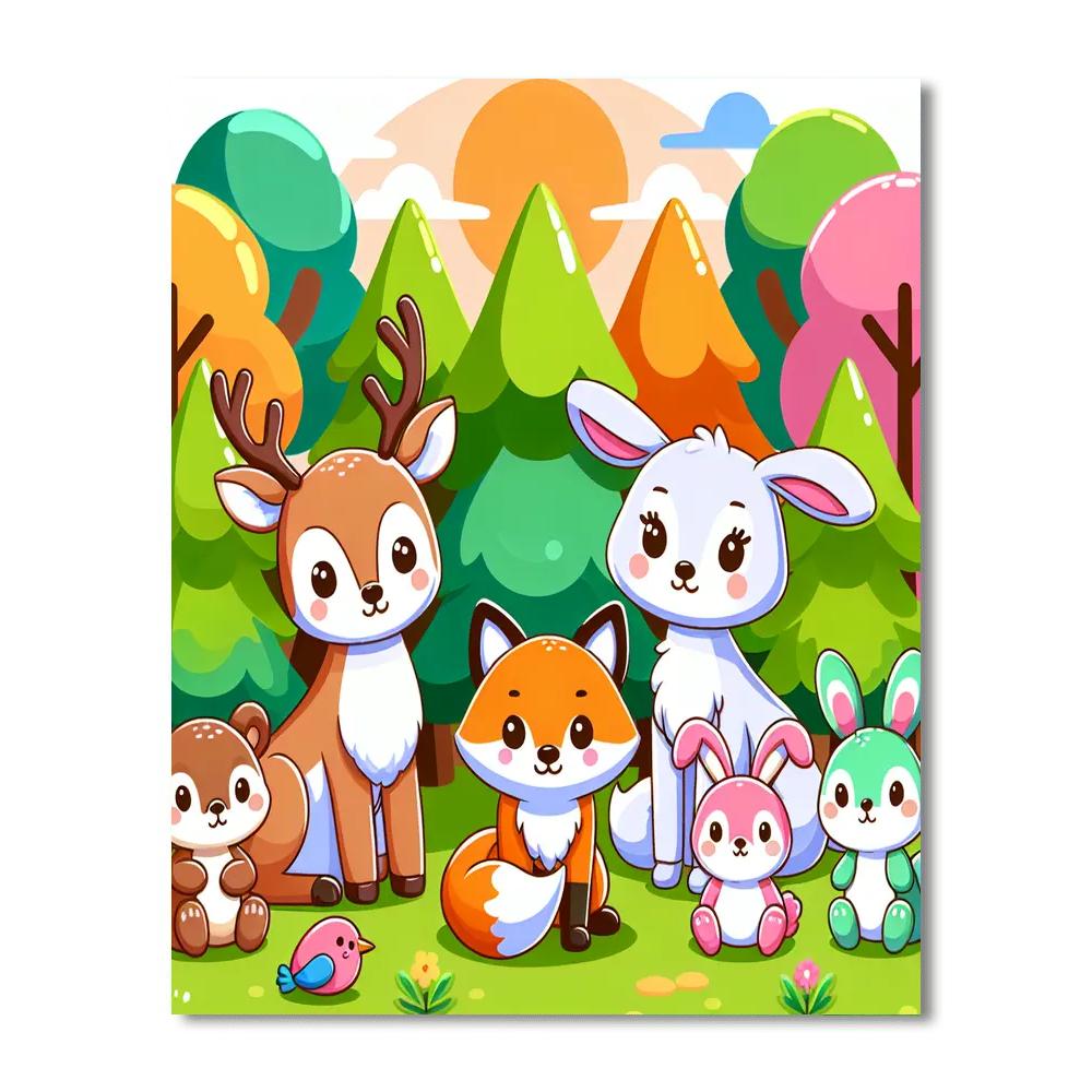 Forest Friends Assembly Paint By Numbers Art
