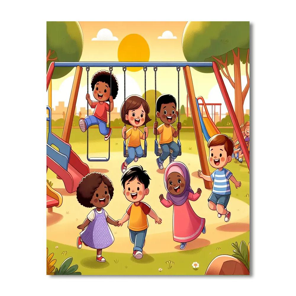 Adventure At The Playground Paint By Numbers Art