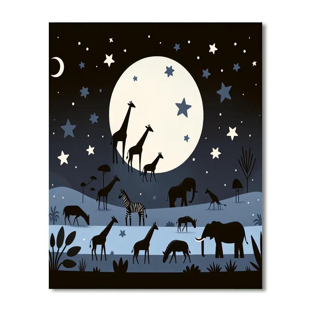 Starry Safari Spectacle Paint By Numbers Art