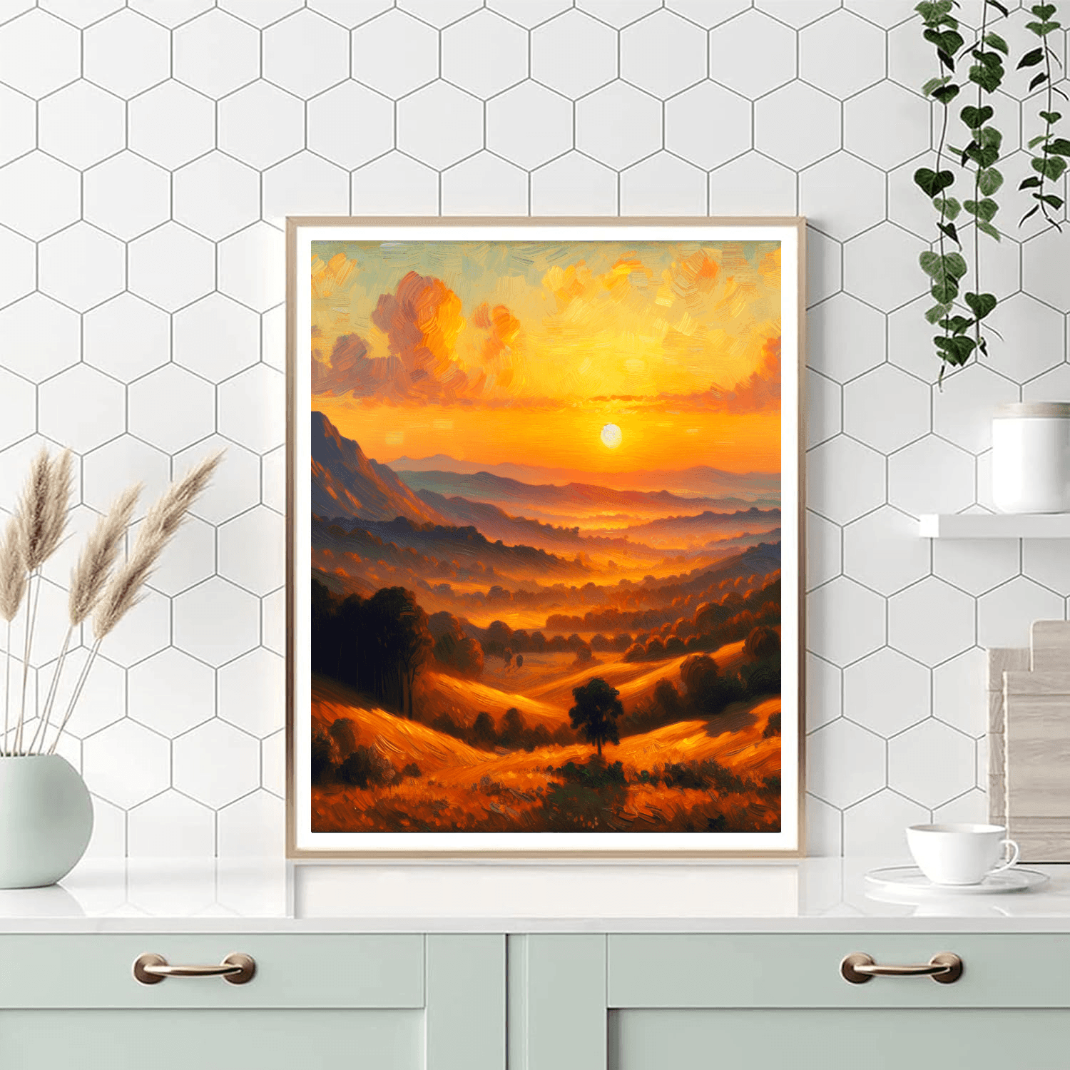 Golden Sunset Vista Paint By Color
