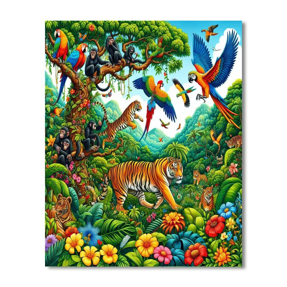 Vibrant Jungle Quest DIY Paint By Numbers