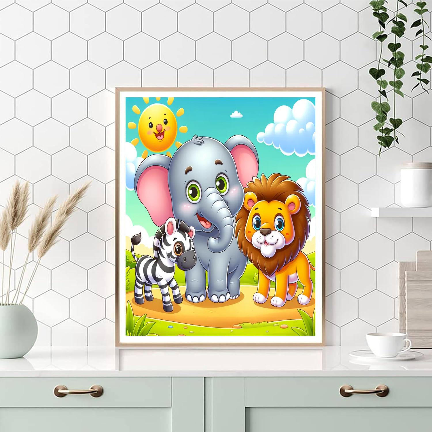 Colorful Wild Safari DIY Paint By Numbers