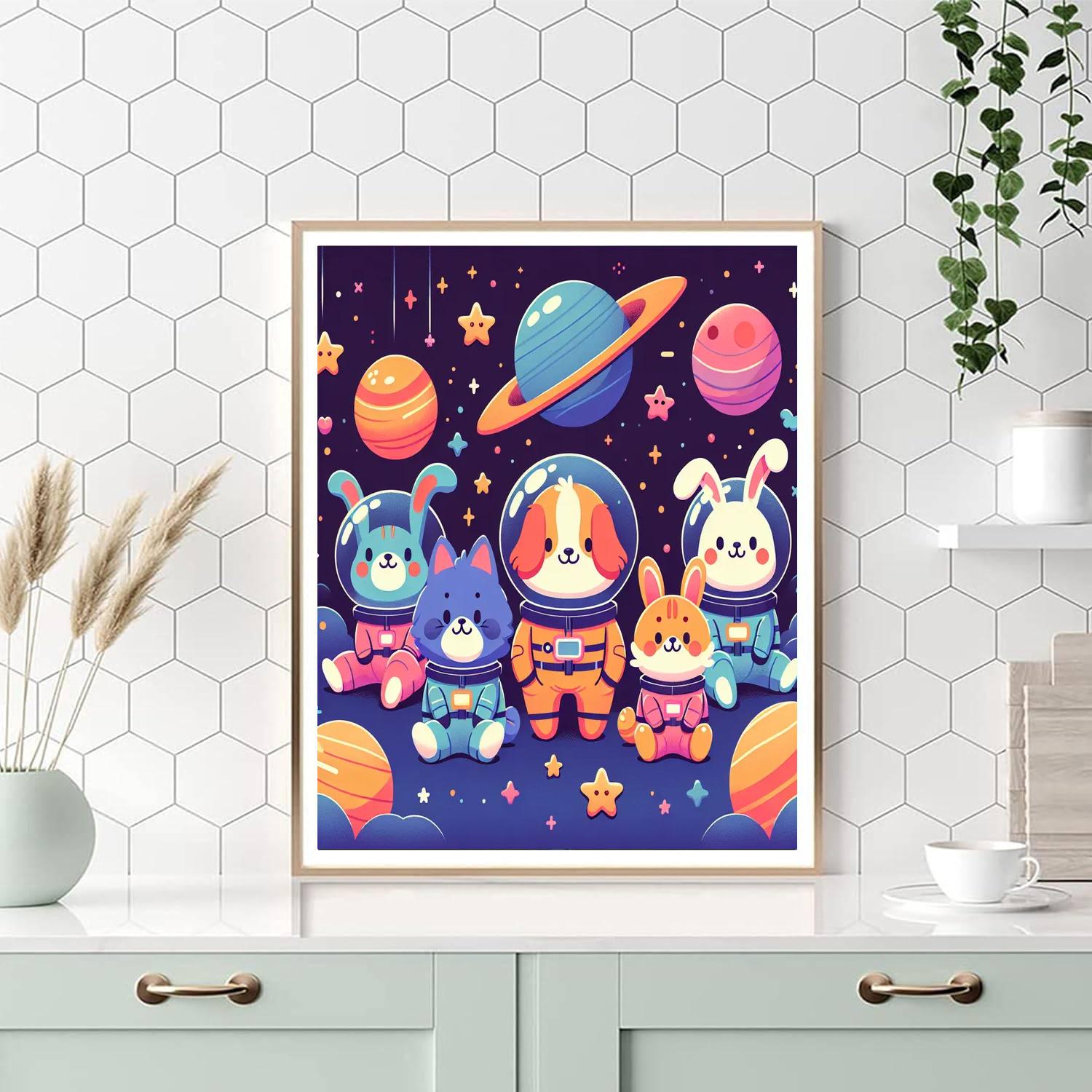 Cute Space Animals Paint By Numbers