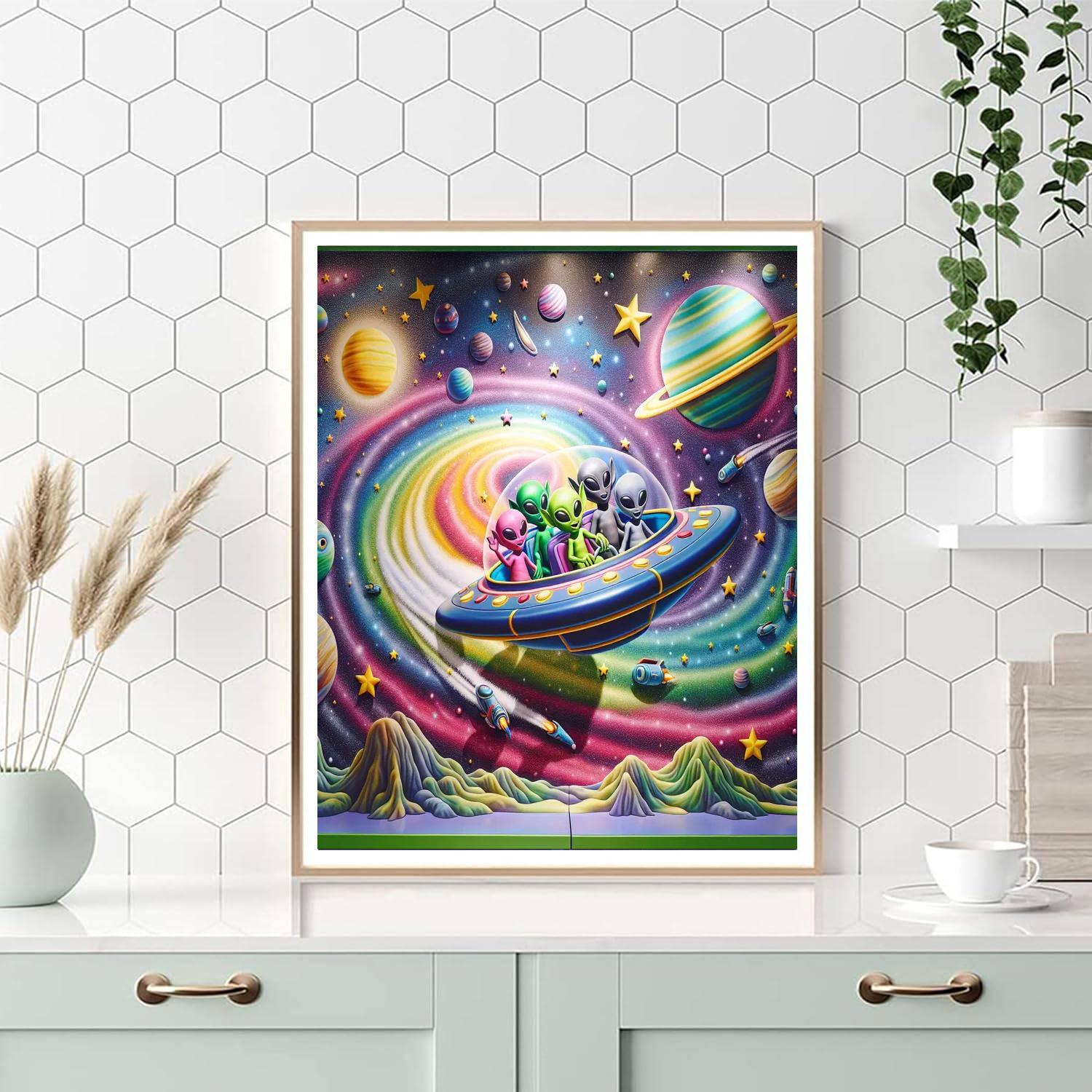 Mysterious Alien Encounter Paint By Numbers Art