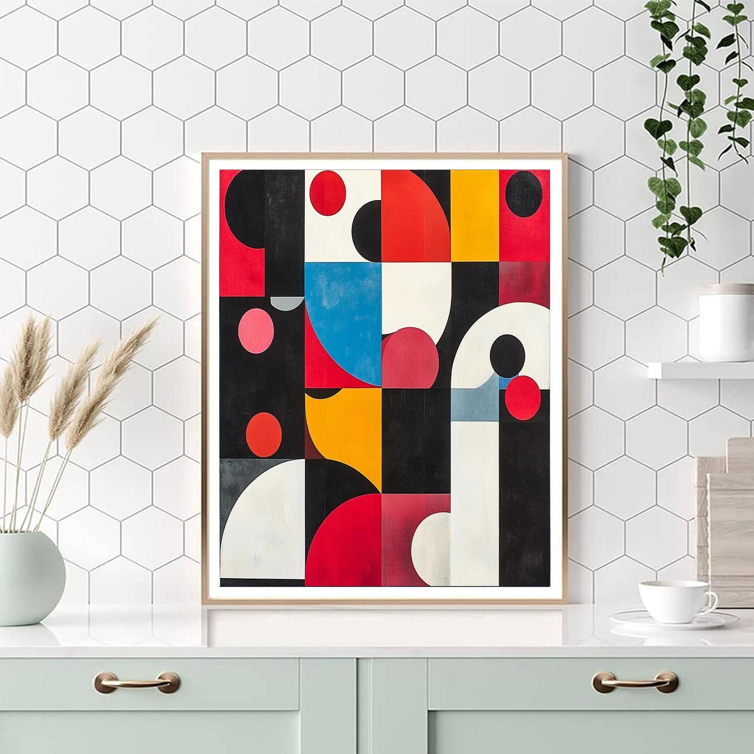 Kazimir Malevich Inspired Geometric Horizon Fusion  Painting Number Kit