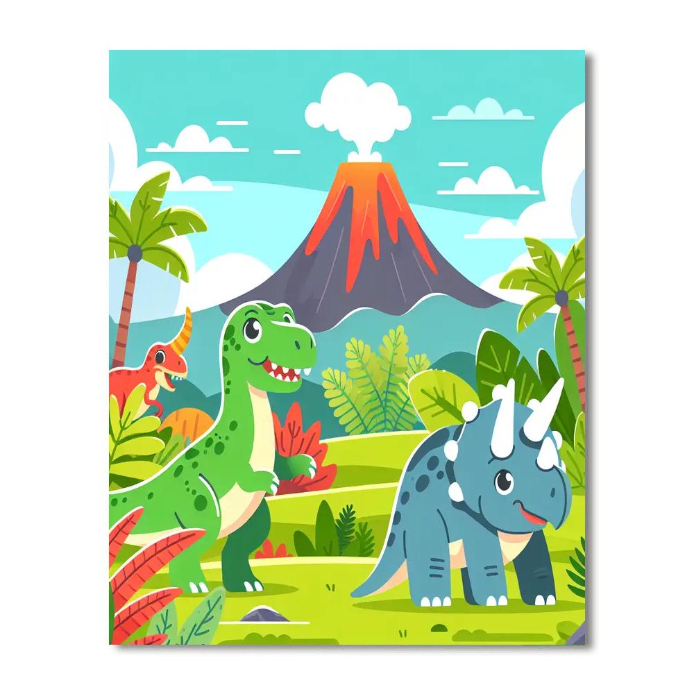 Dino Dreams Paint By Numbers Art