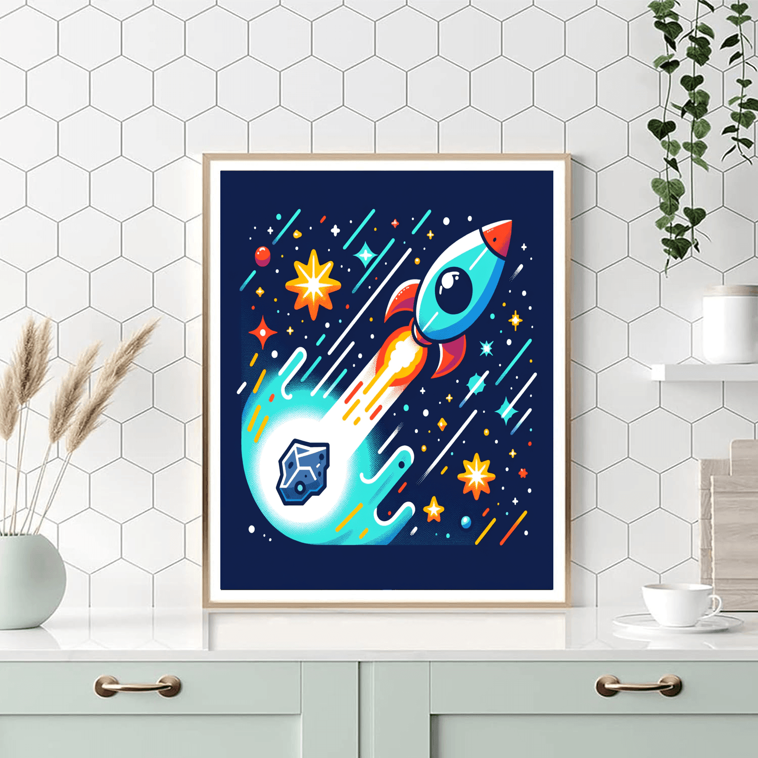 Cosmic Comet Chase Paint By Numbers