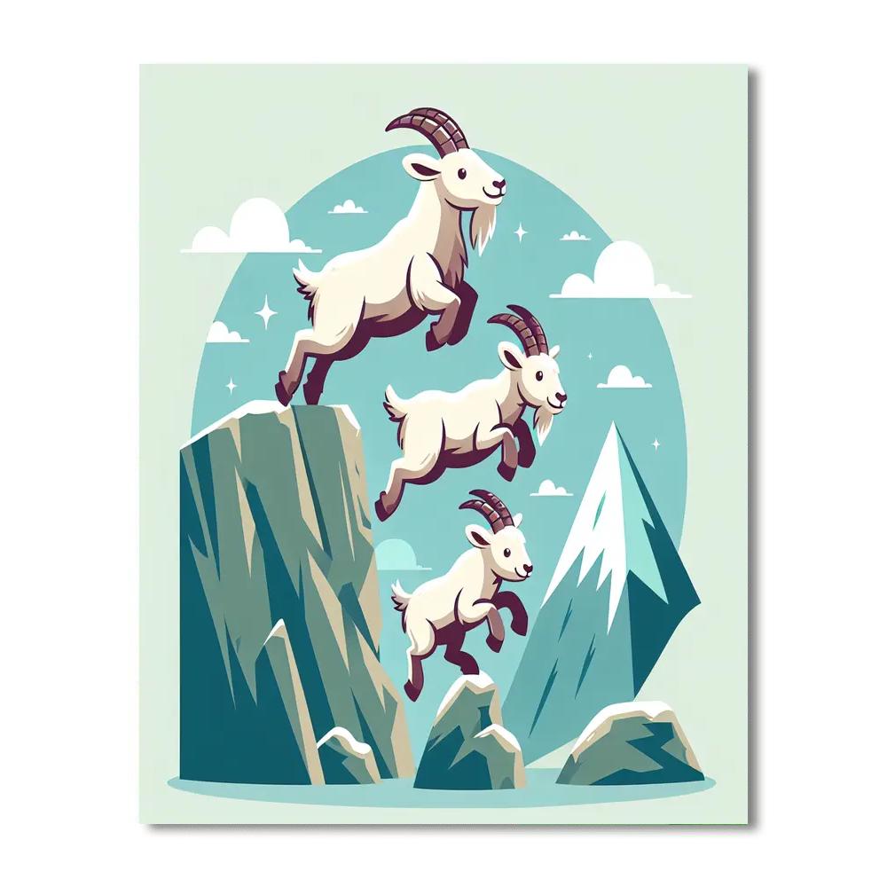 Mountain Goat High Jinks Number Painting