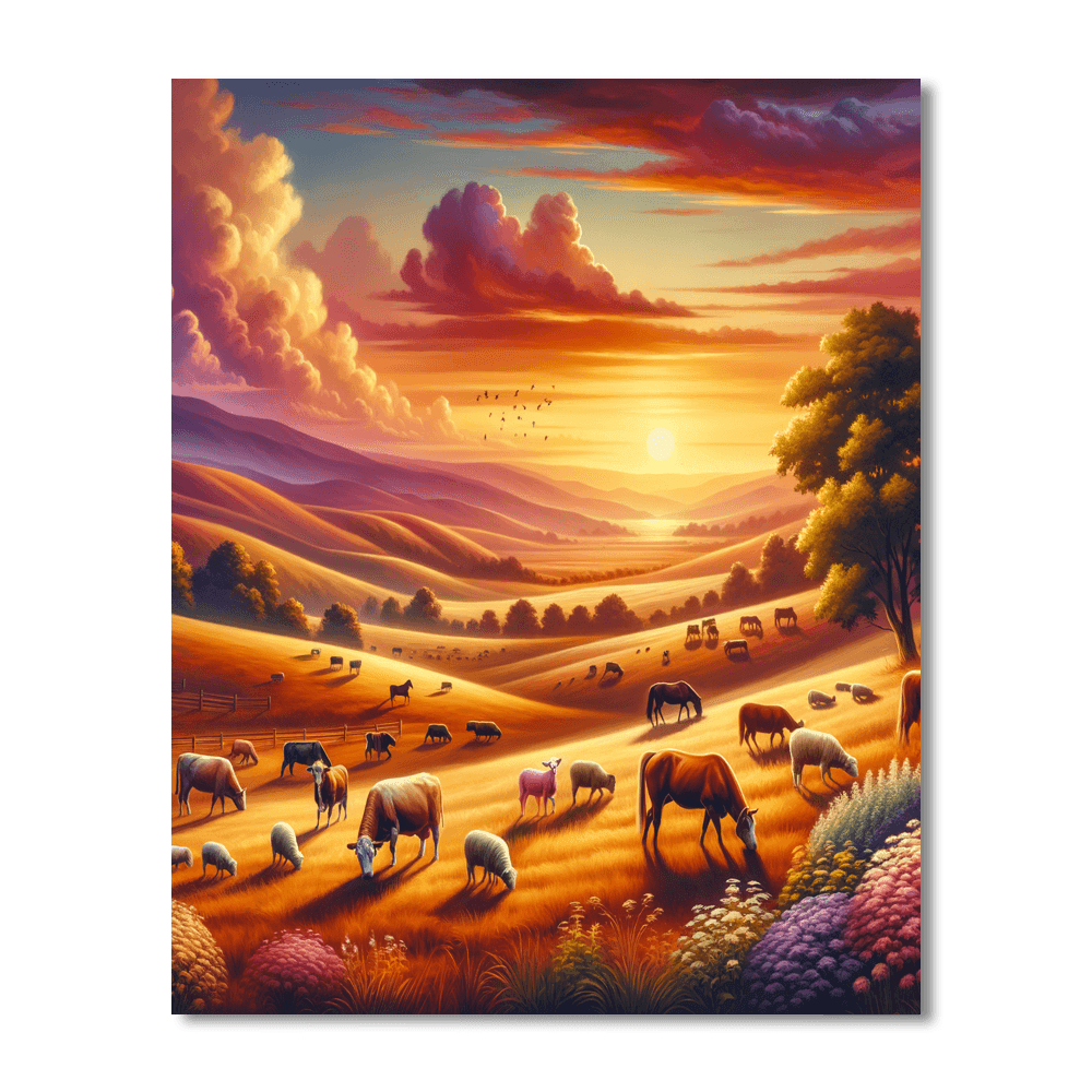Pastoral Sunset Melody Paint By Color