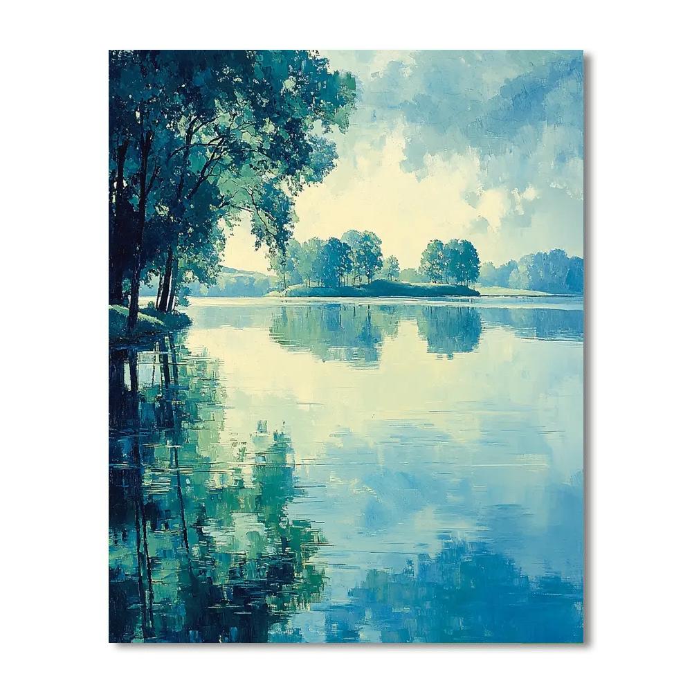 Paul Cézanne Inspired Shimmering Lakeside Reflections  Painting By Numbers Kit