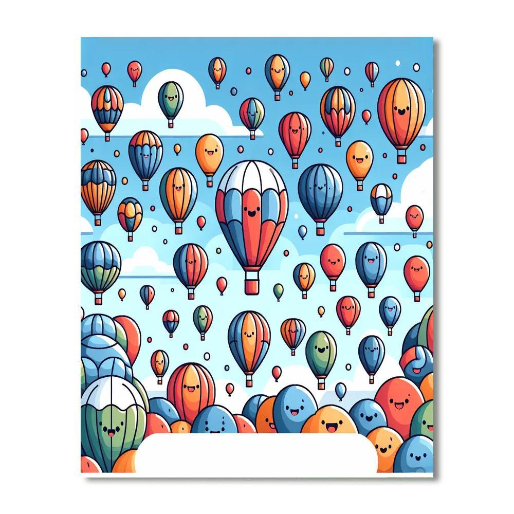 Bubbling Hot Air Balloons Number Painting