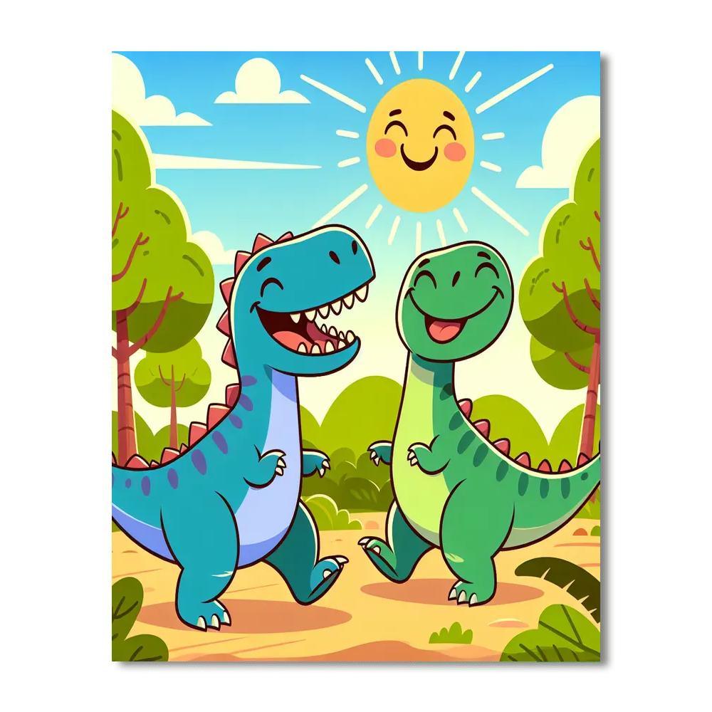 Funky Dinosaur Adventure Painting By Numbers Kit