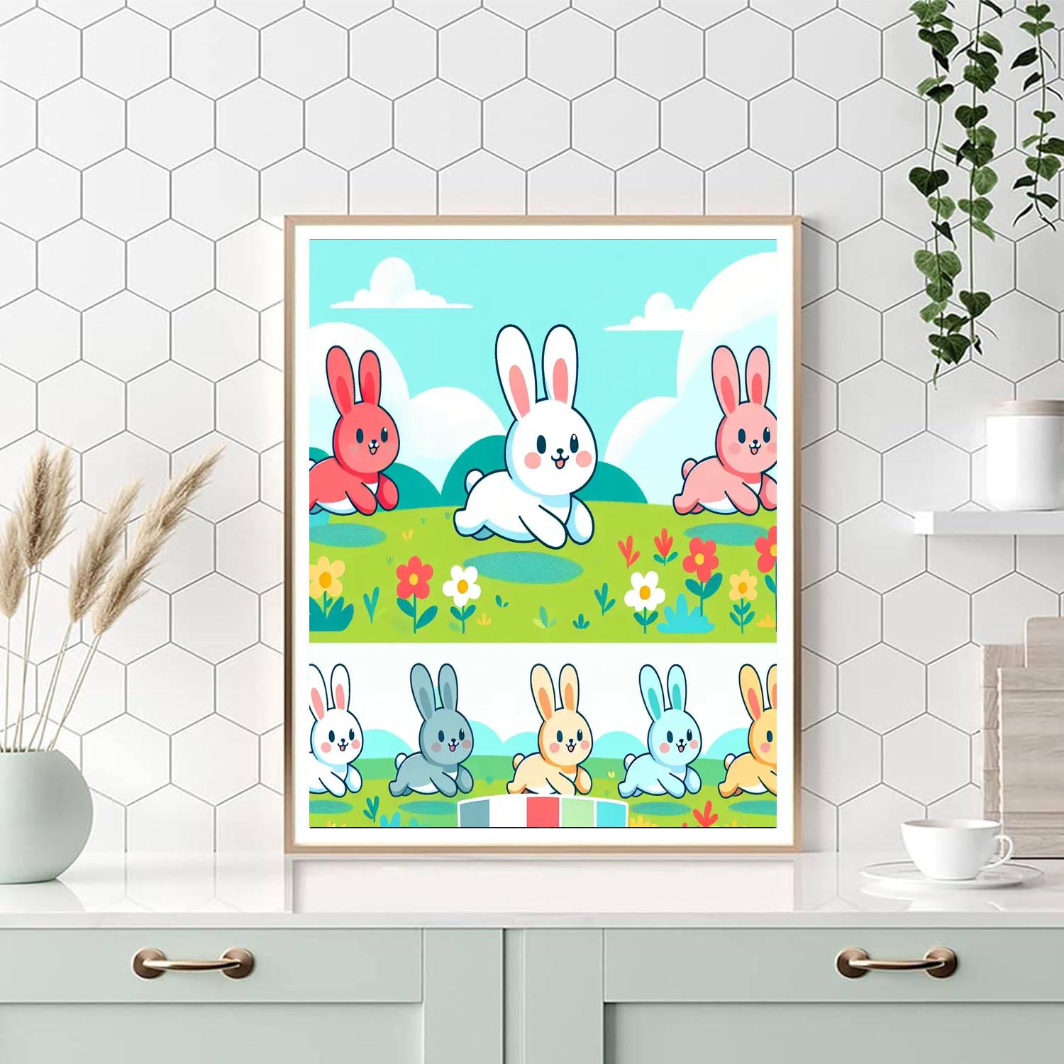 Rabbit's Meadow Race Paint By Numbers