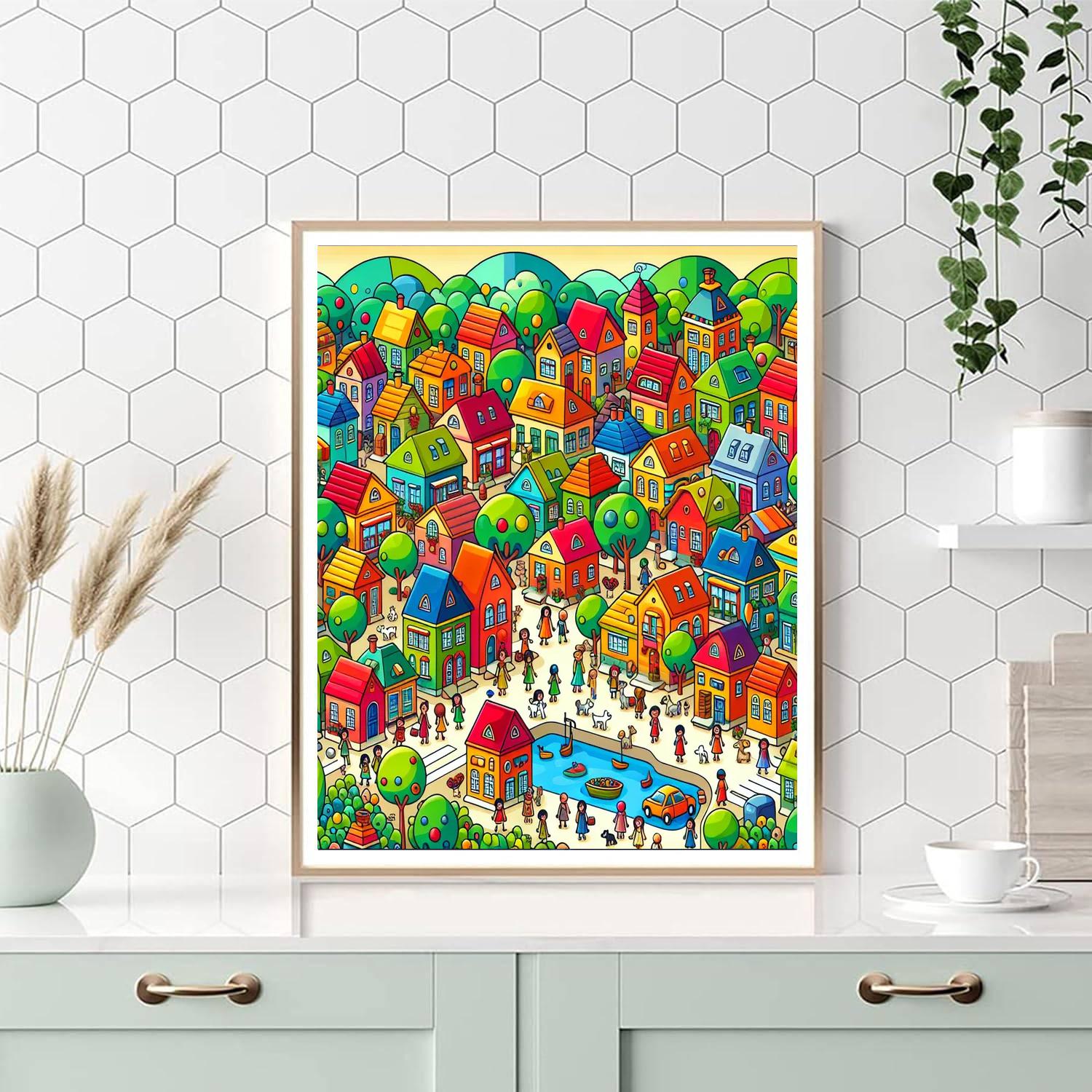 Vibrant Village Voyage Painting By Numbers Kit