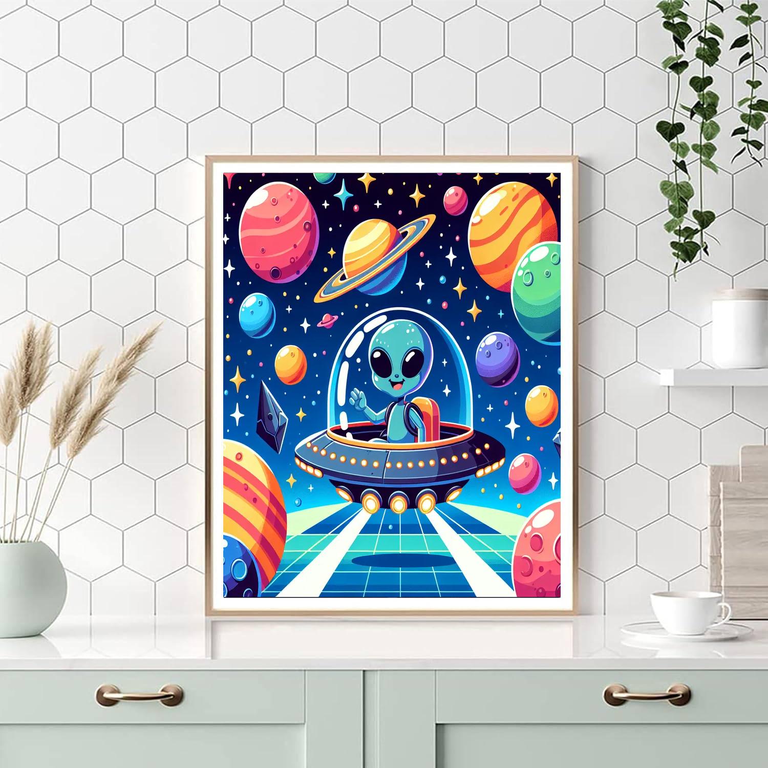 Cute Space Adventure Paint By Numbers