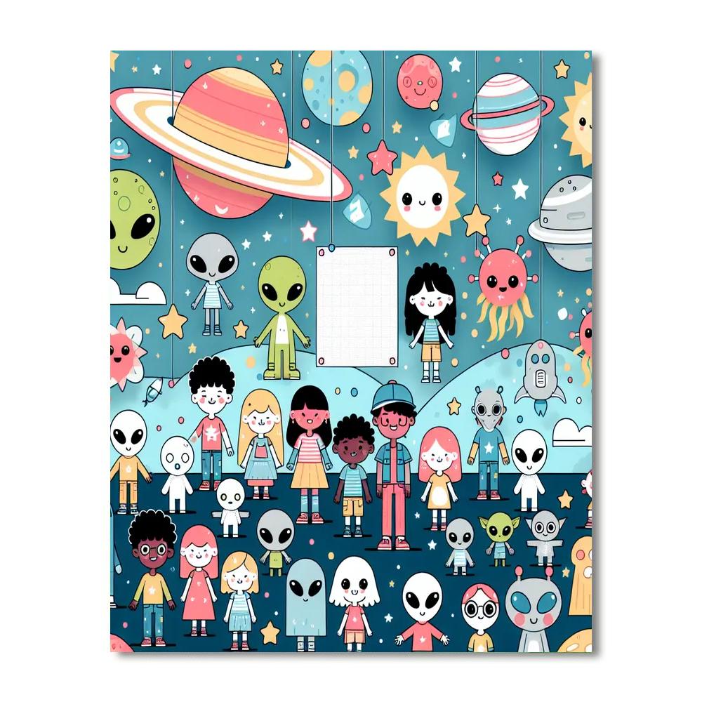 Grand Galactic Gala Number Painting