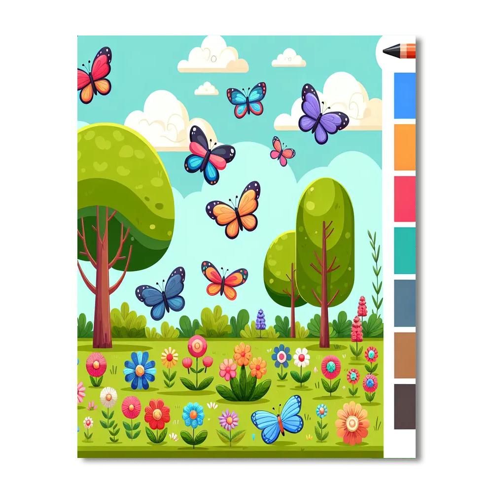 Garden Butterfly Safari Painting By Numbers Kit