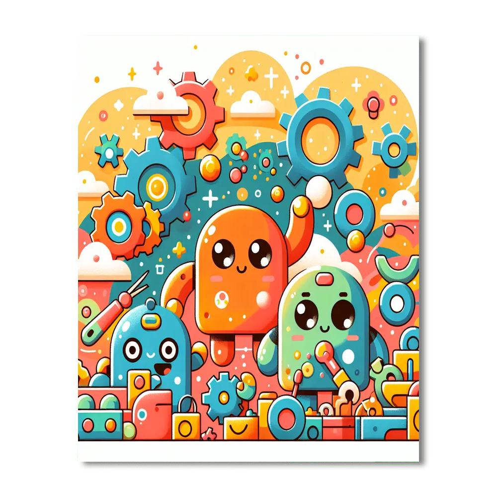 Exciting Robot Rescue Team Paint By Numbers