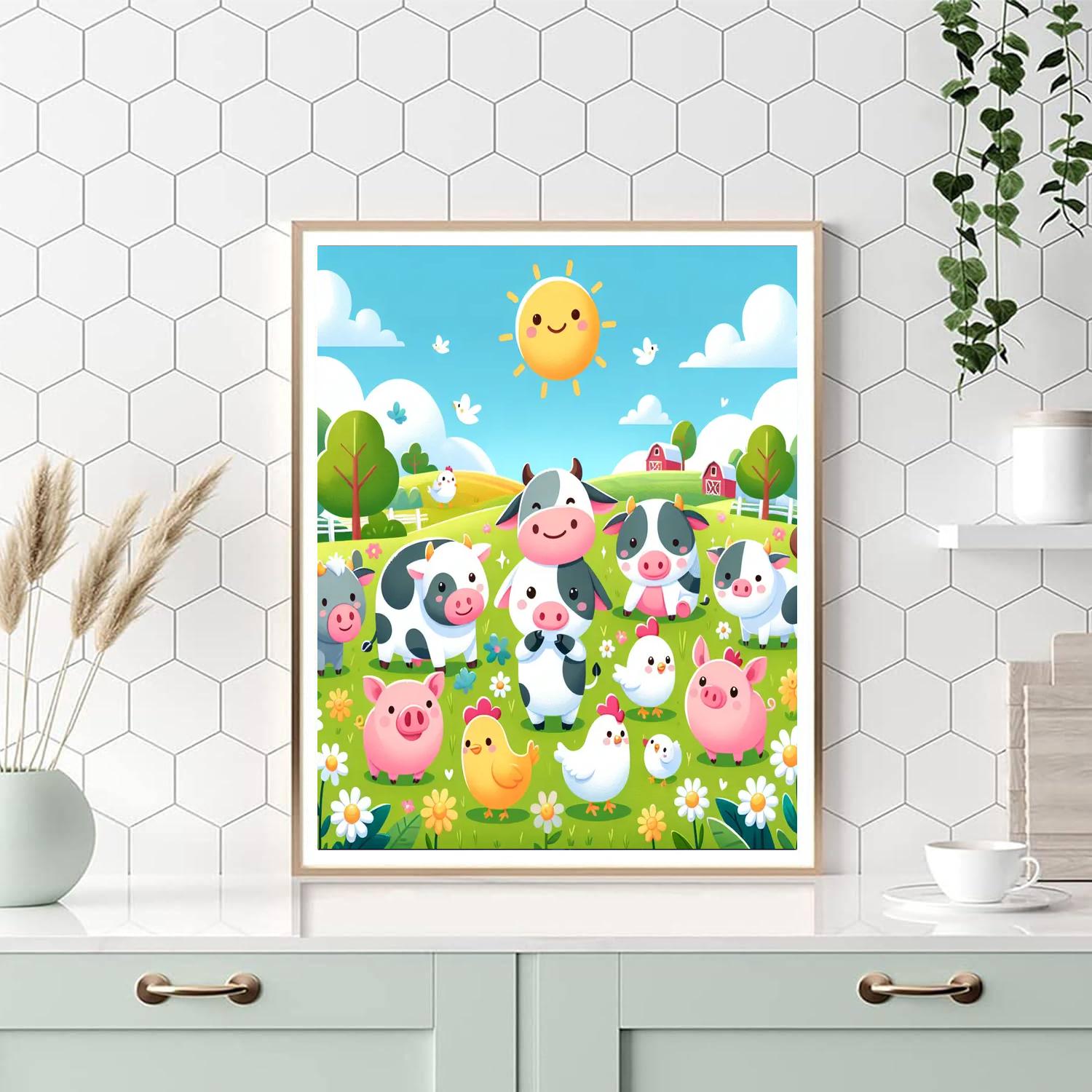 Sweet Farm Friends Paint By Numbers Art