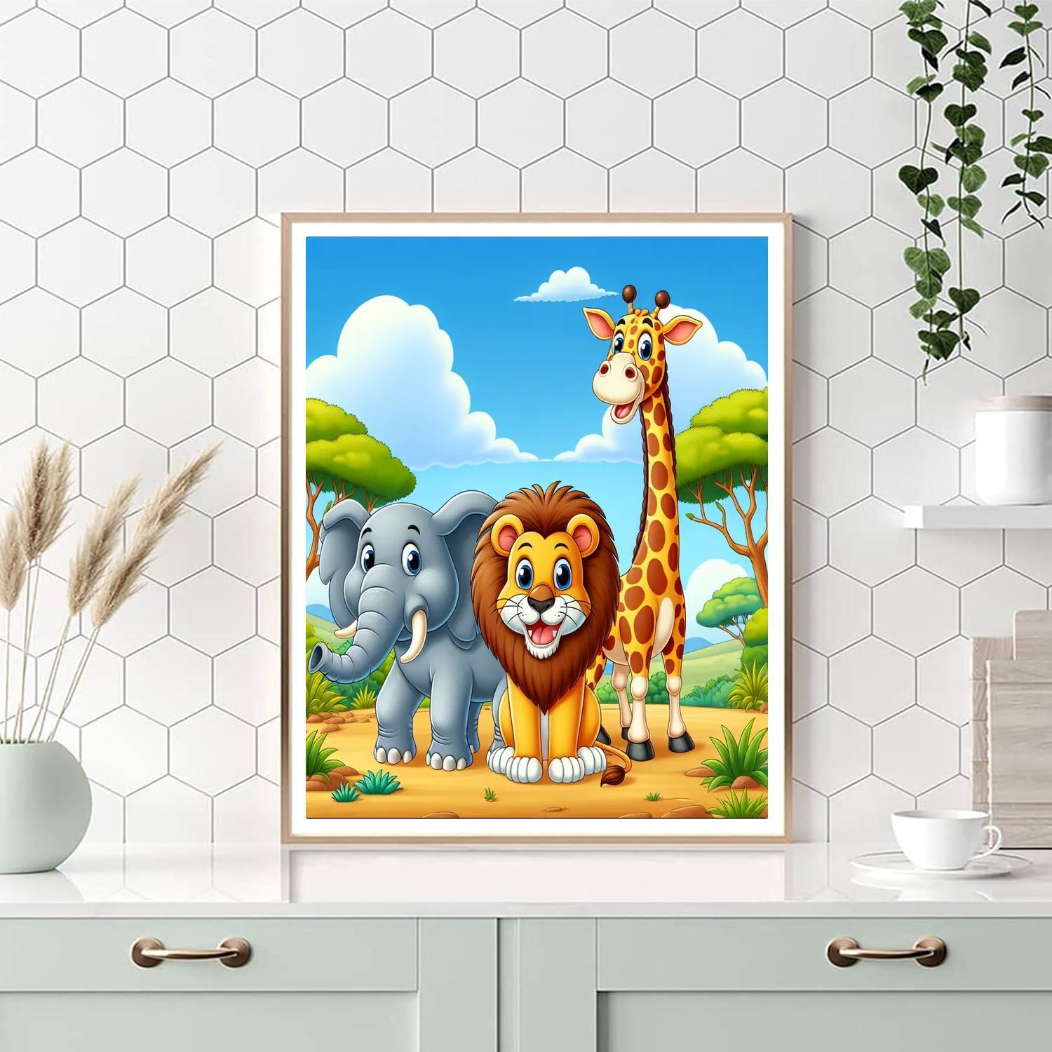 Safari Fun Paint By Numbers Art