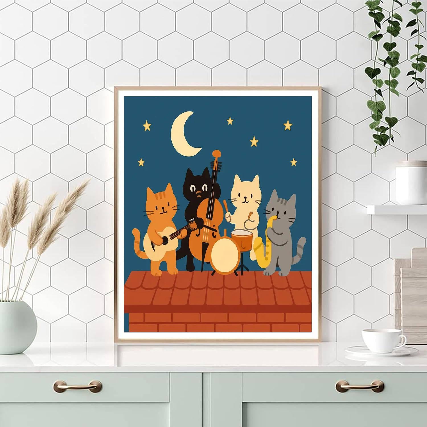 Rooftop Moonlit Serenade DIY Paint By Numbers