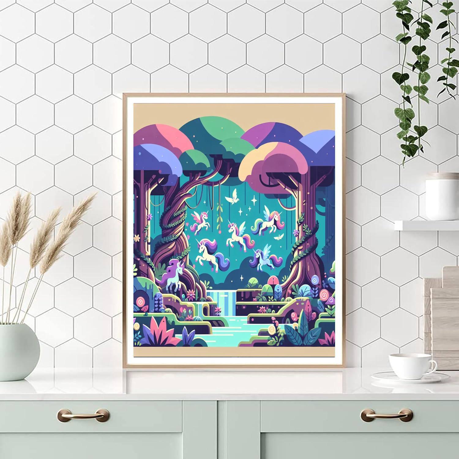 Mystic Forest With Enchanted Creatures Paint By Number