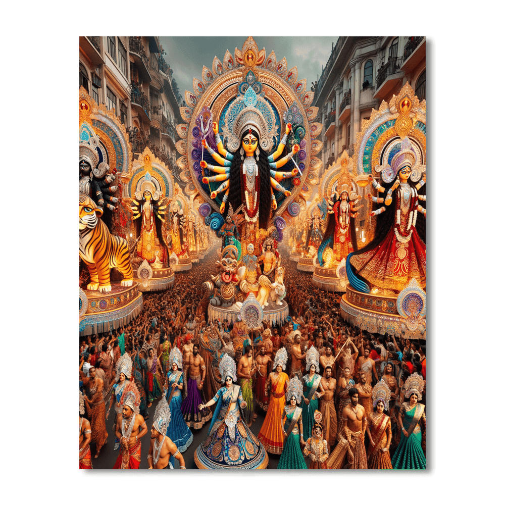 Durga Puja Carnival - Kolkata Number Painting
