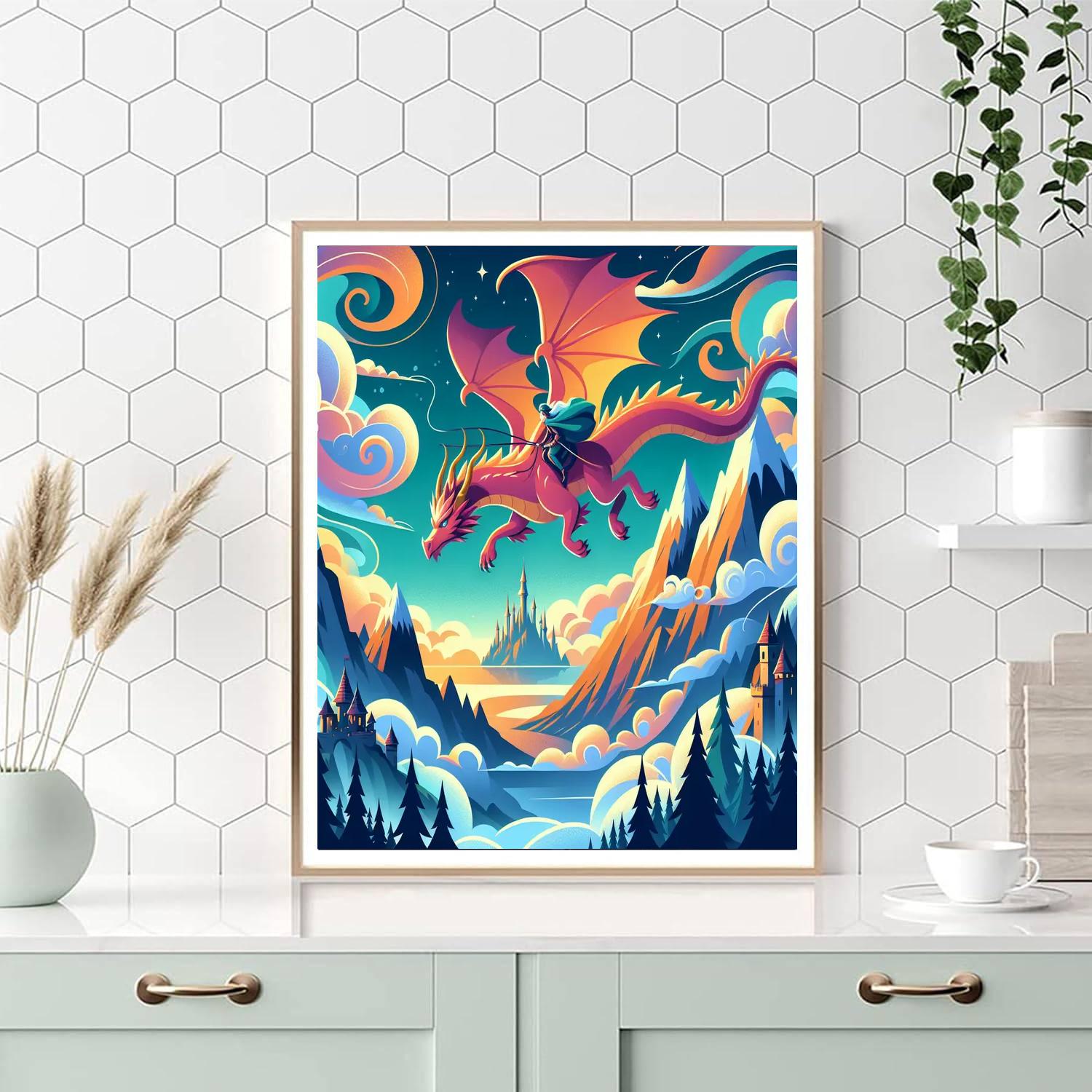Mystical Dragon World Painting Number Kit