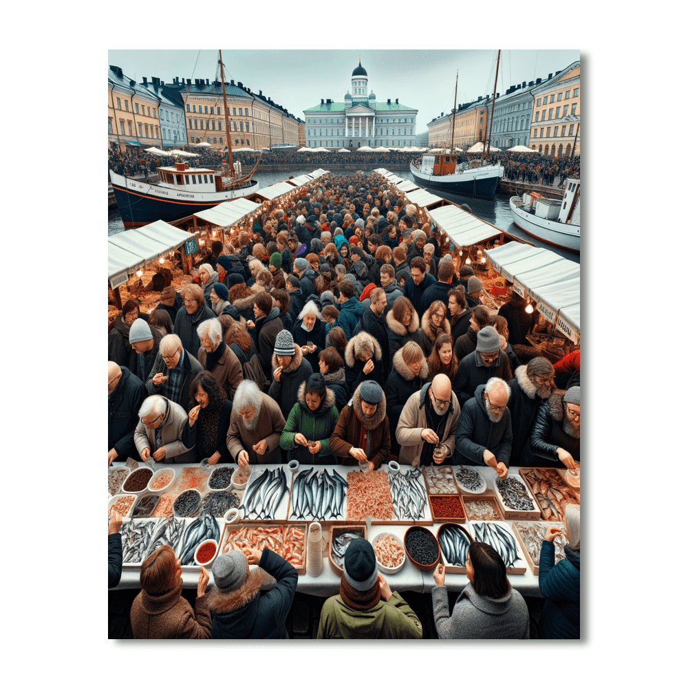 Helsinki Baltic Herring Market - Helsinki Painting By Numbers Kit