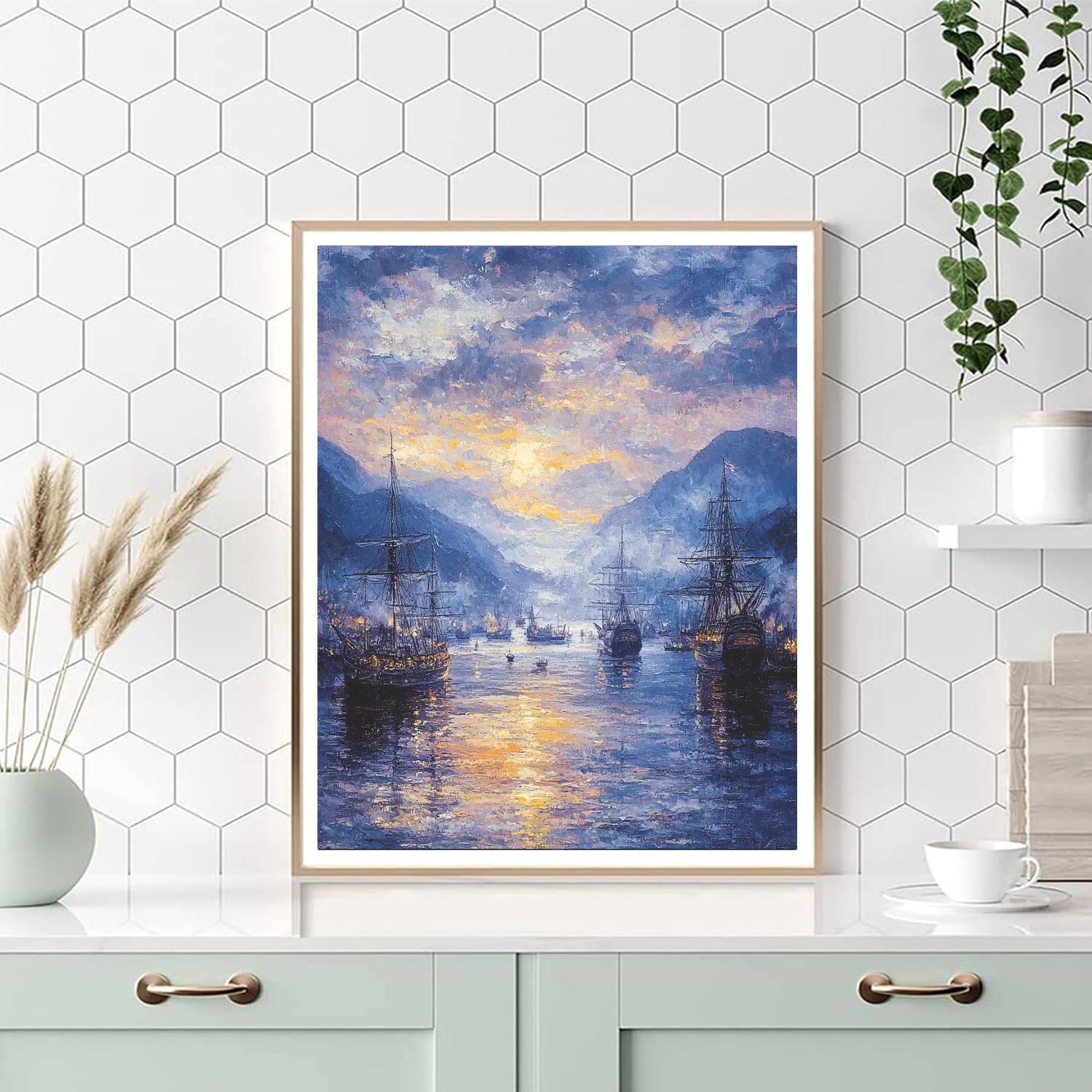 J.M.W. Turner Inspired Fantasy Harbor  Paint By Numbers Kits