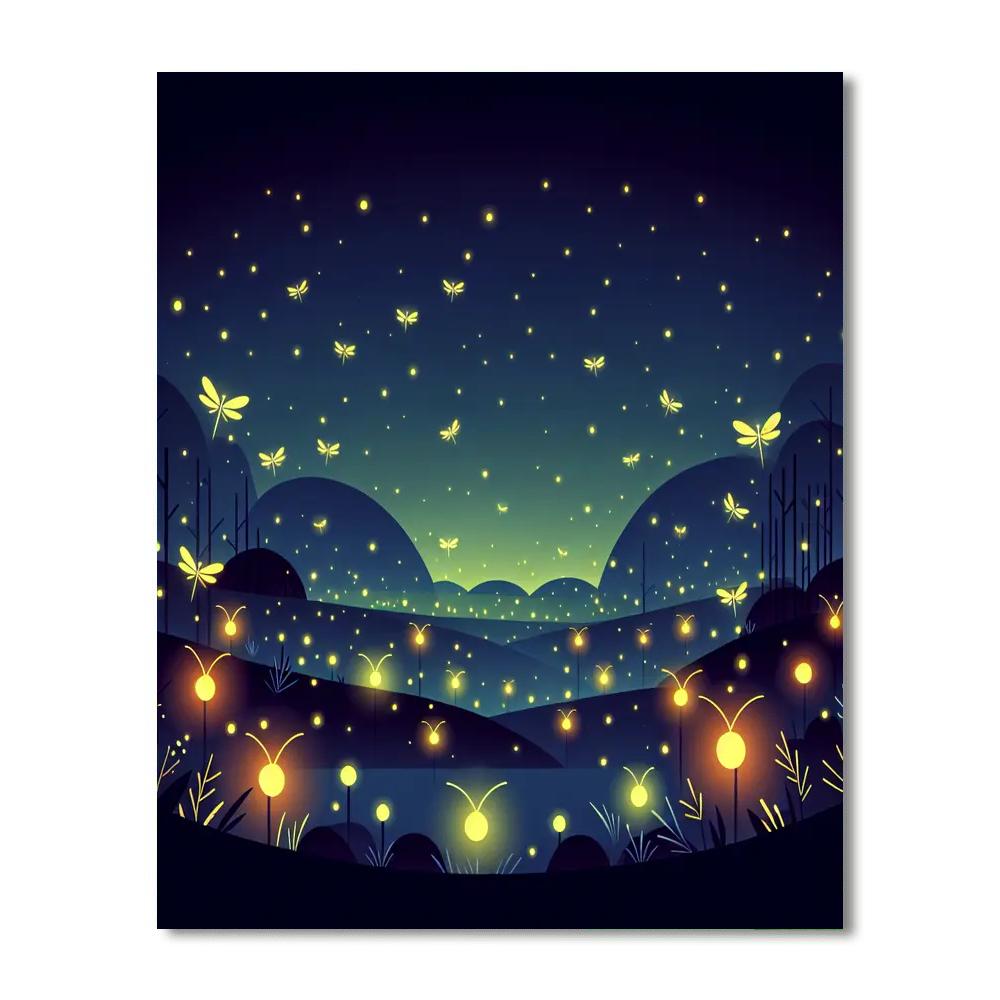 Glowing Firefly Festival Painting By Numbers Kit