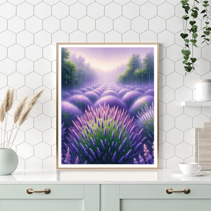 Gentle Rain On Lavender Fields Paint By Number