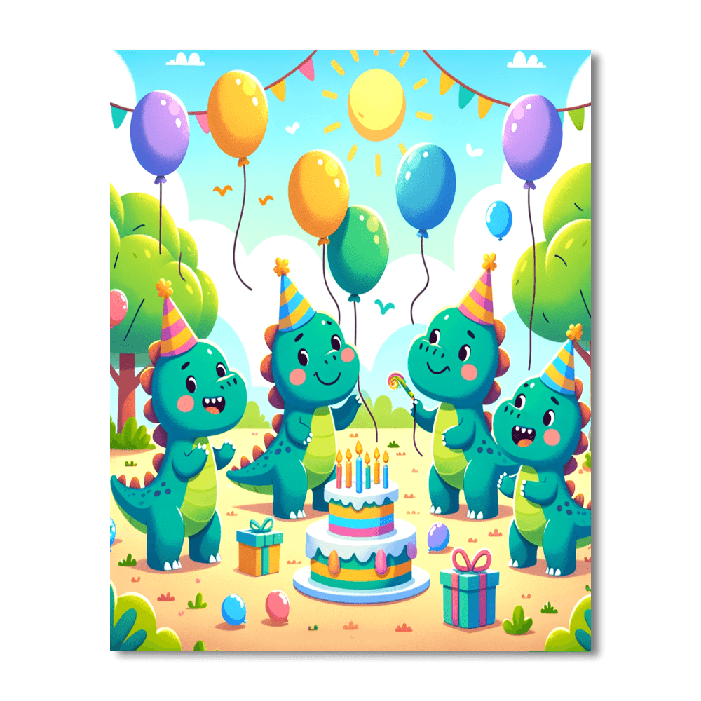 Charming Dinosaur Party Paint By Numbers Kits