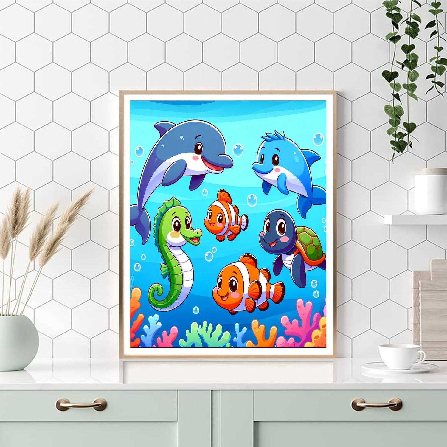 Bubbly Ocean Friends Paint By Numbers Kits