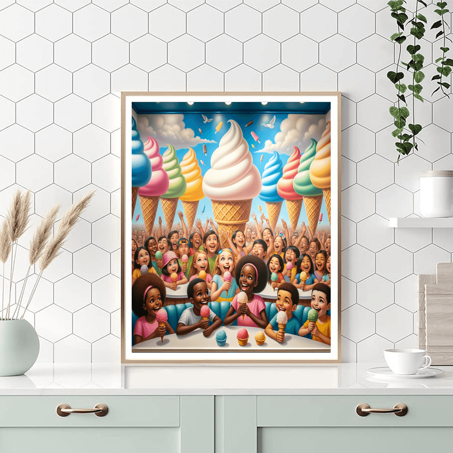 Wondrous Ice Cream Parlor Painting Number Kit