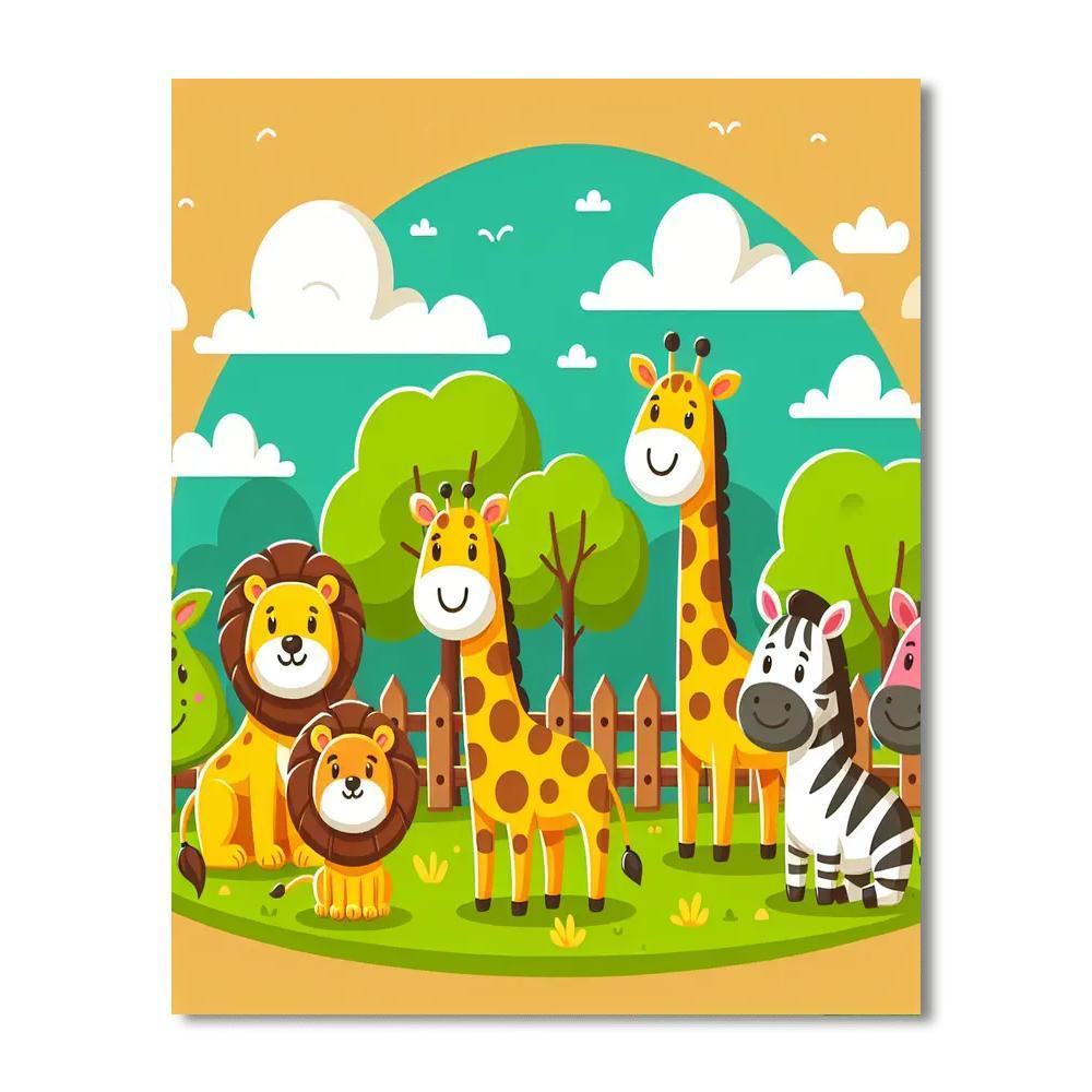 Lively Zoo Animals Paint By Number