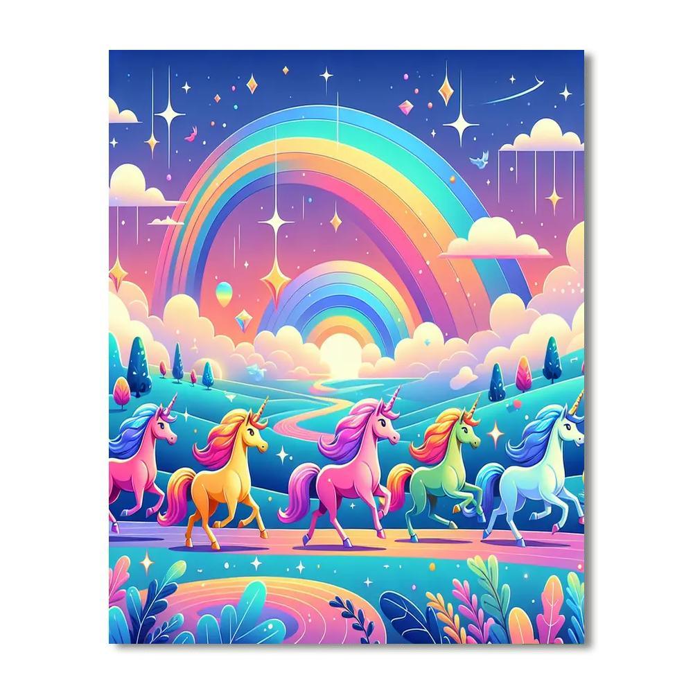 Mystical Unicorn Parade Paint By Numbers