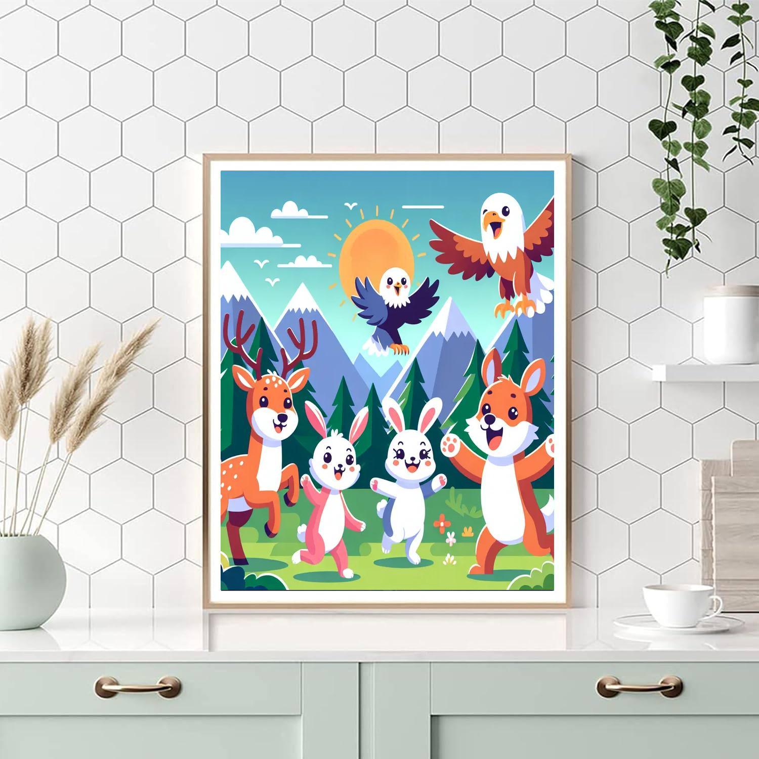 Magical Mountain Animals Paint By Number