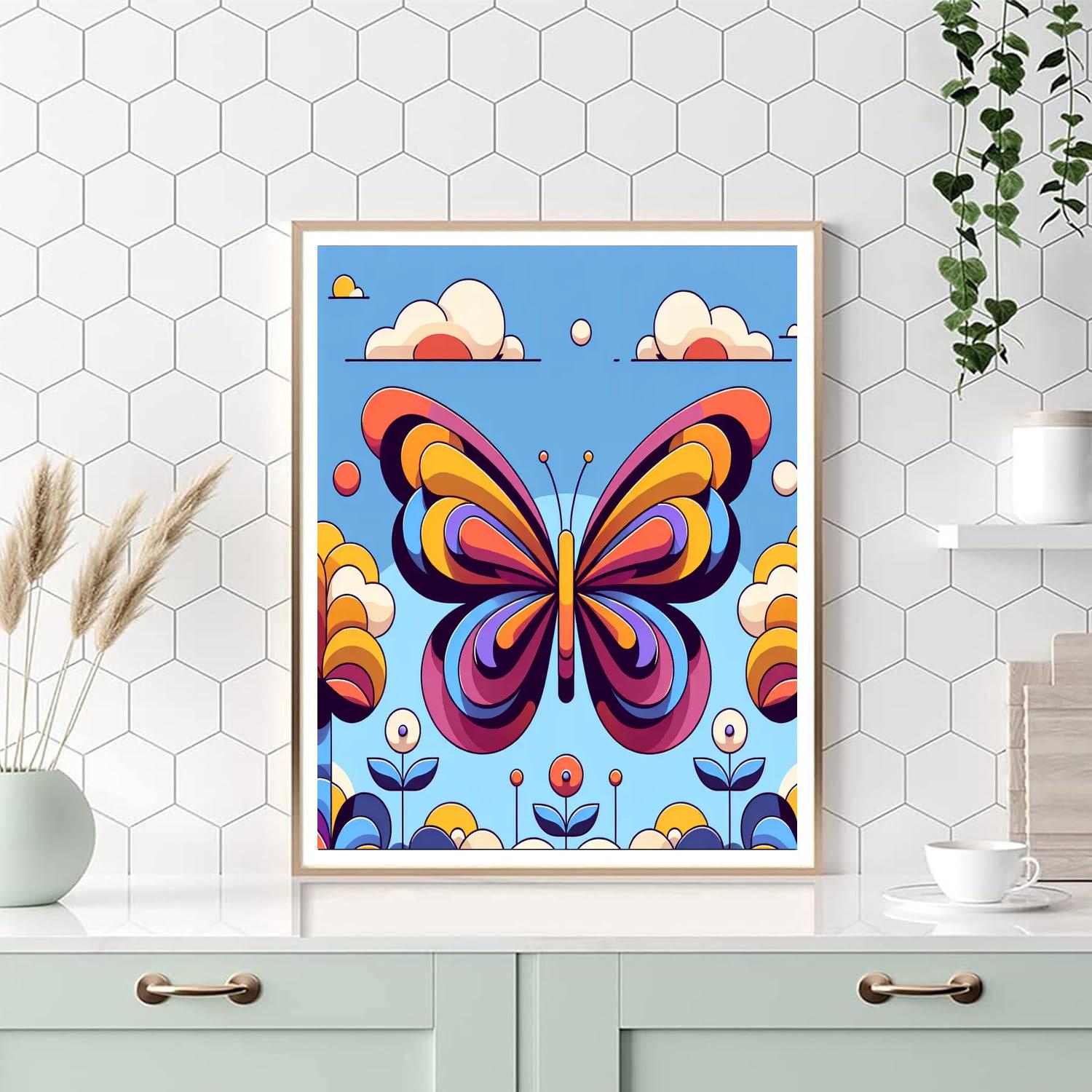 Butterfly's Garden Of Colors Painting By Numbers Kit