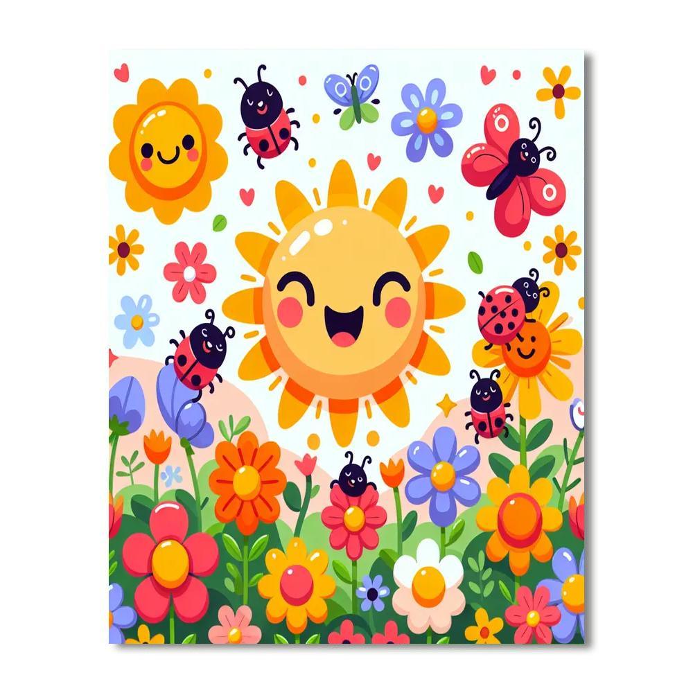 Giggle-filled Garden Numbered Painting Kits