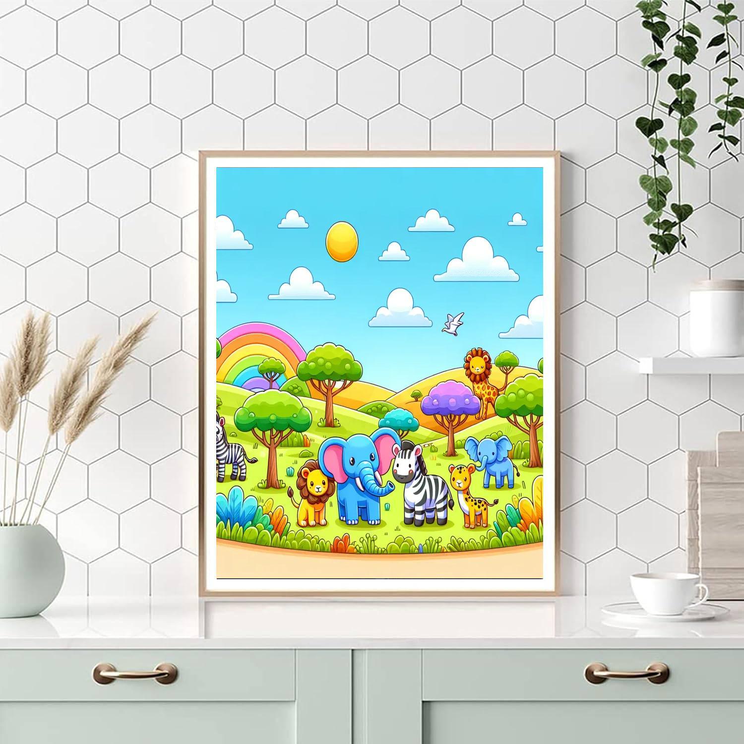 Wild Animal Safari Adventure Paint By Numbers Kits
