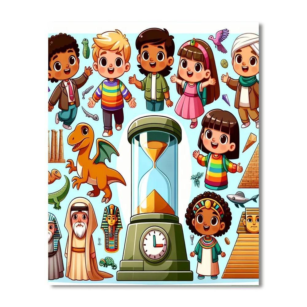 Time-traveling Kids Painting Number Kit