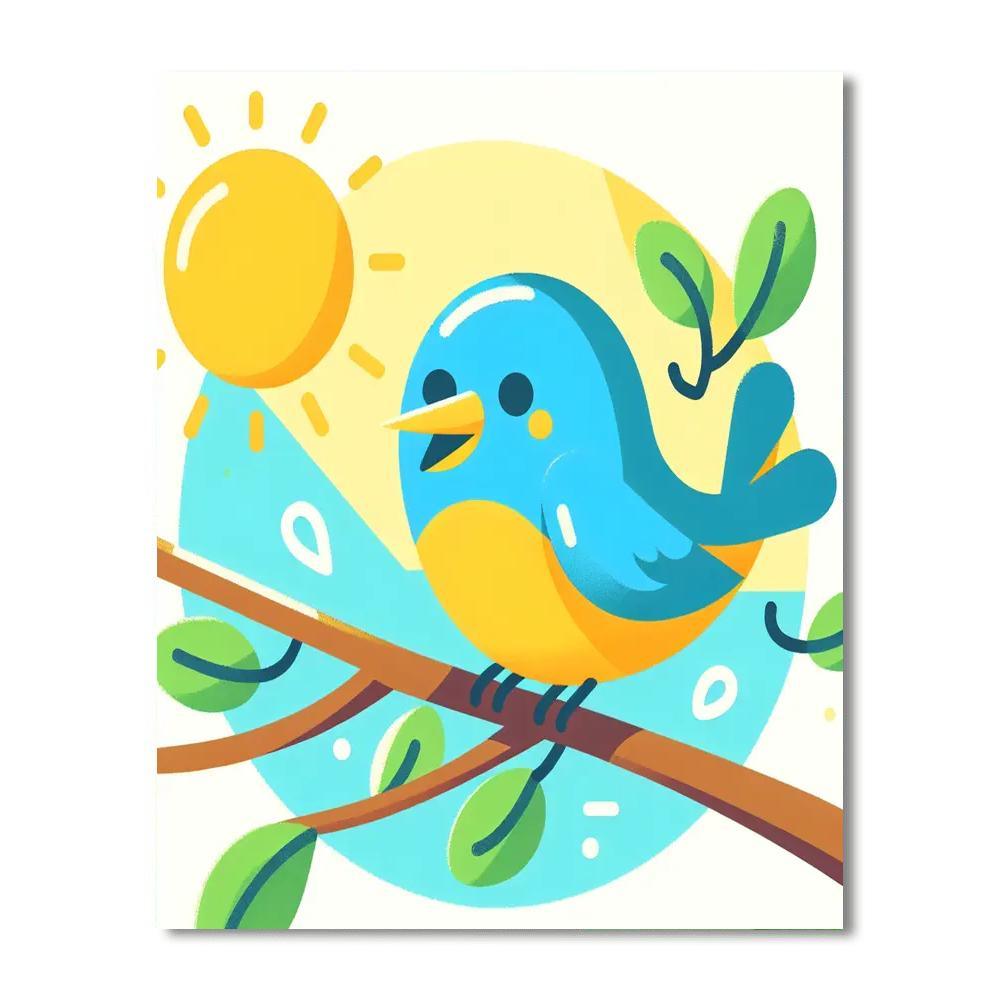 Bouncing Bluebird DIY Paint By Numbers