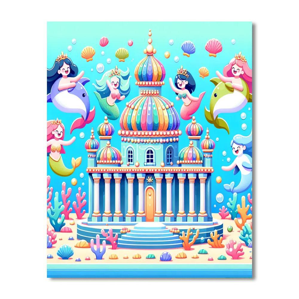 Mystical Undersea Palace Painting Number Kit