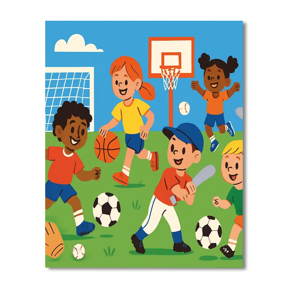 Dynamic Sports Team Numbered Painting Kits