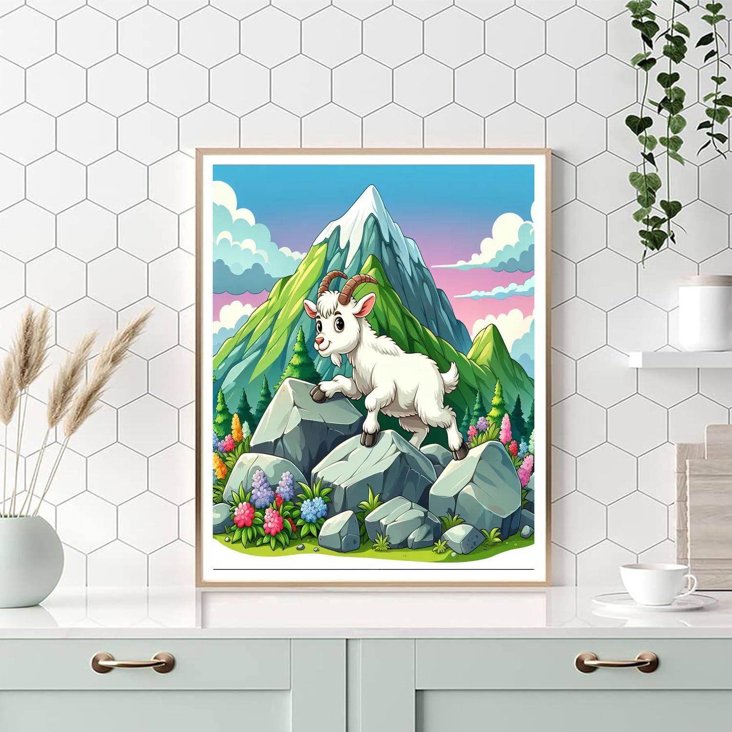 Curious Mountain Goat Paint By Numbers Art