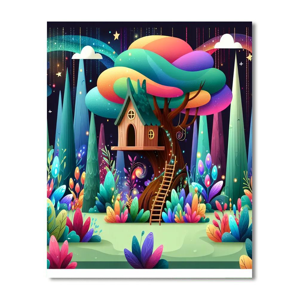 Fantasy Forest Hideout Painting By Numbers Kit