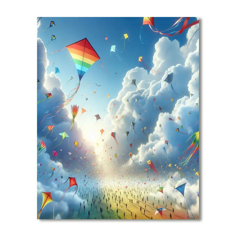 Vibrant Festival Of Kites Number Painting