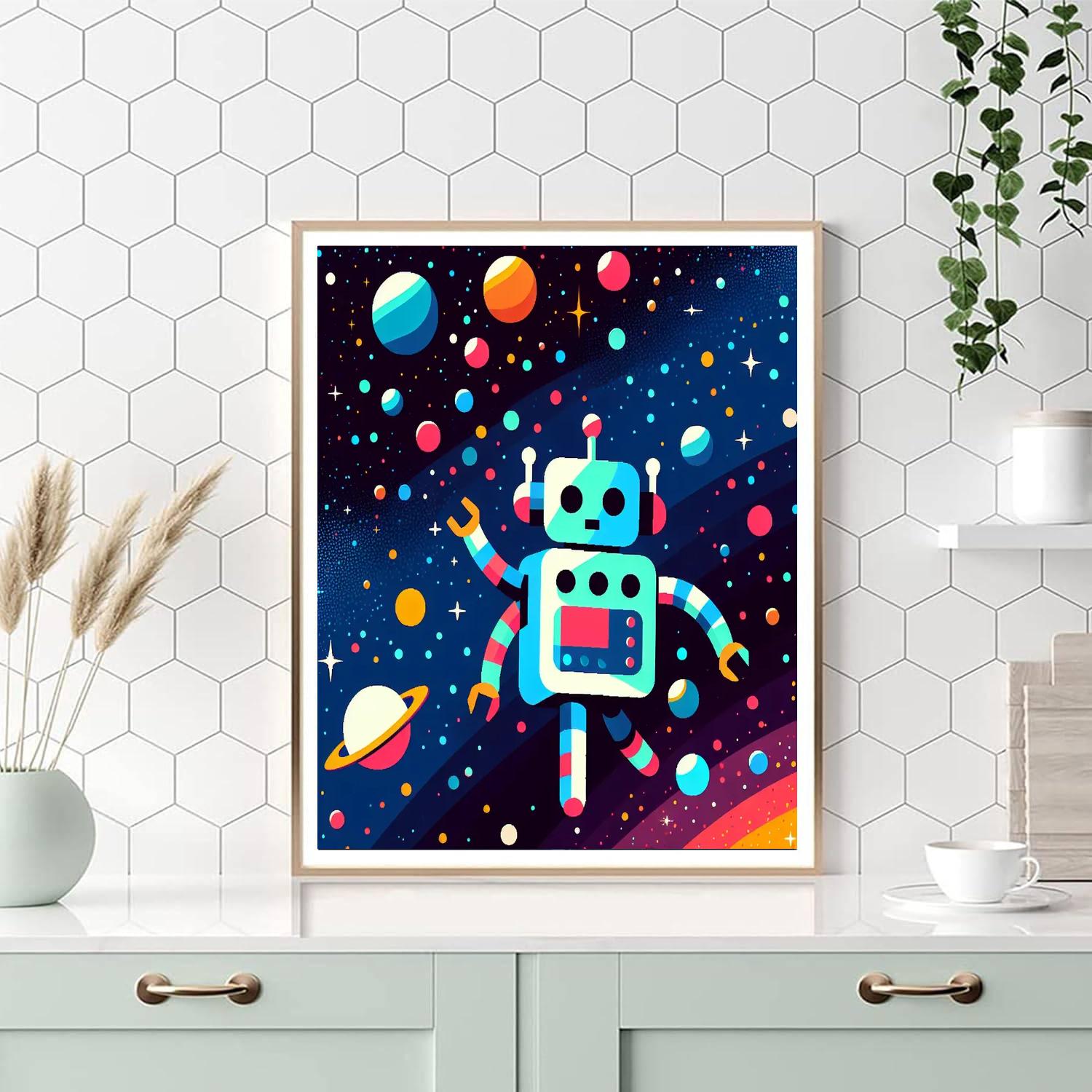 Robot Galaxy Explorer Numbered Painting Kits