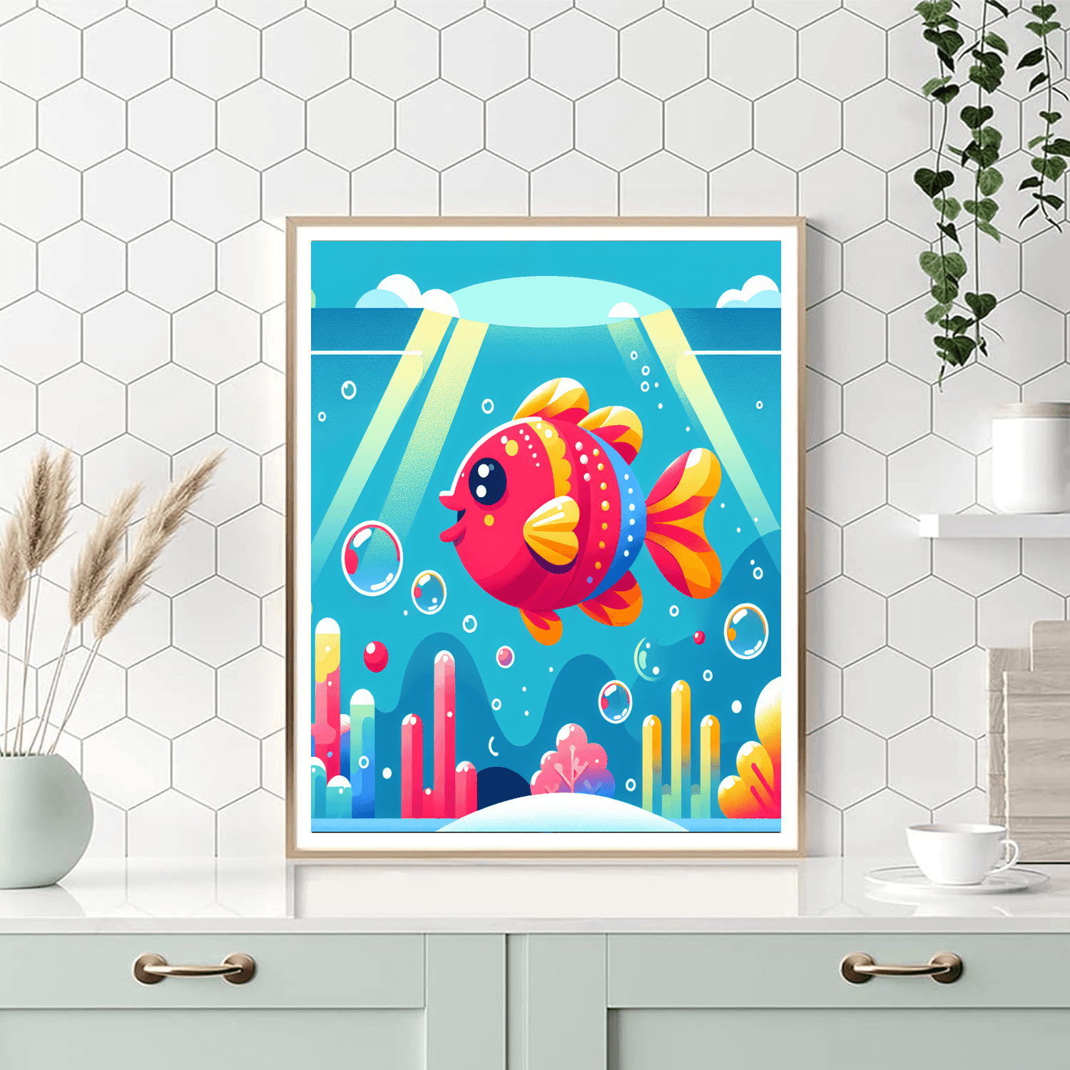 Bubbly Fish Number Painting